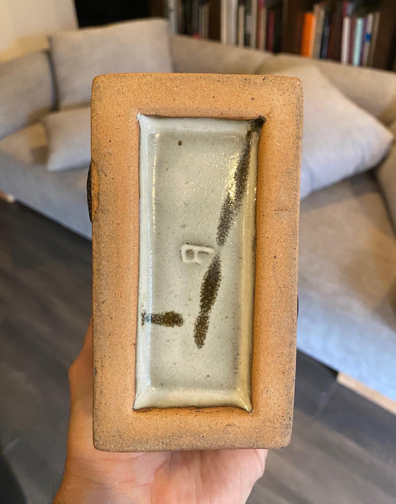 Tatsuzo Shimaoka Signed Exhibited Japanese Mingei Glazed Pottery Vase with Box 10