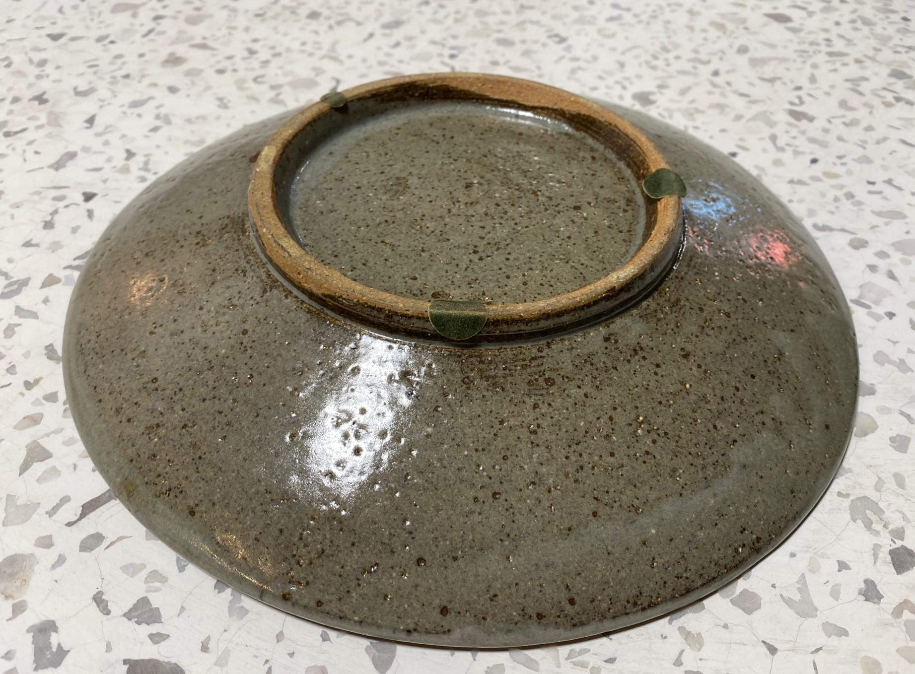 Tatsuzo Shimaoka Signed Japanese Glazed Rope Inlay Mingei Pottery Bowl Plate 6