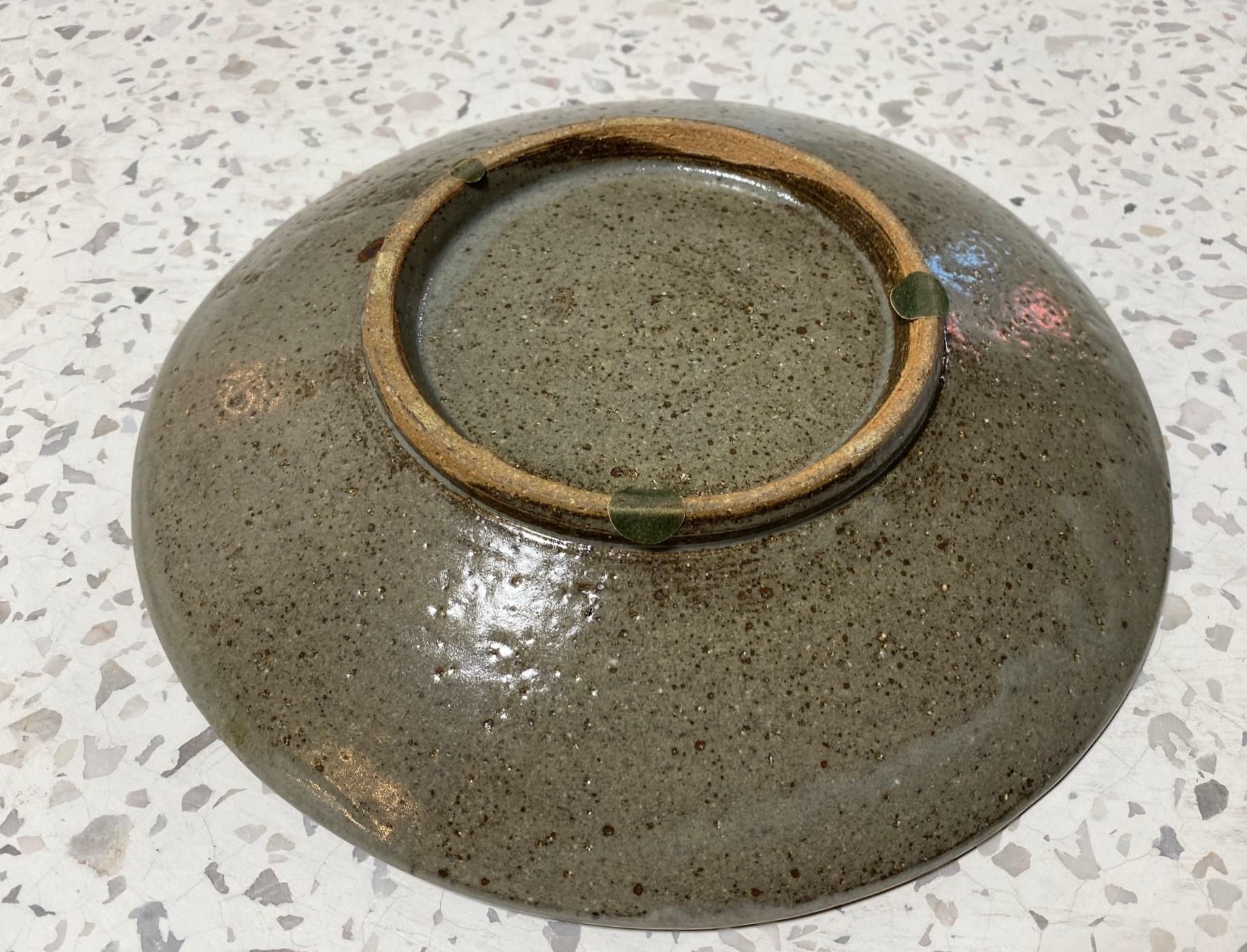 Tatsuzo Shimaoka Signed Japanese Glazed Rope Inlay Mingei Pottery Bowl Plate 7