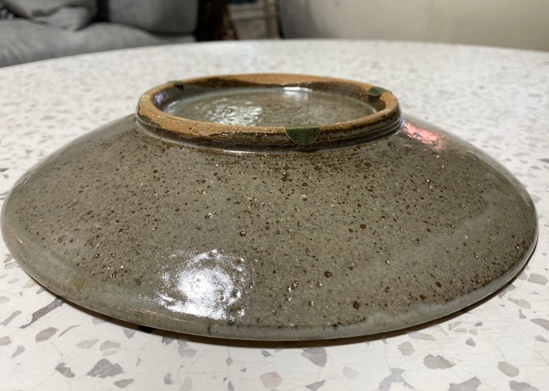 Tatsuzo Shimaoka Signed Japanese Glazed Rope Inlay Mingei Pottery Bowl Plate 9