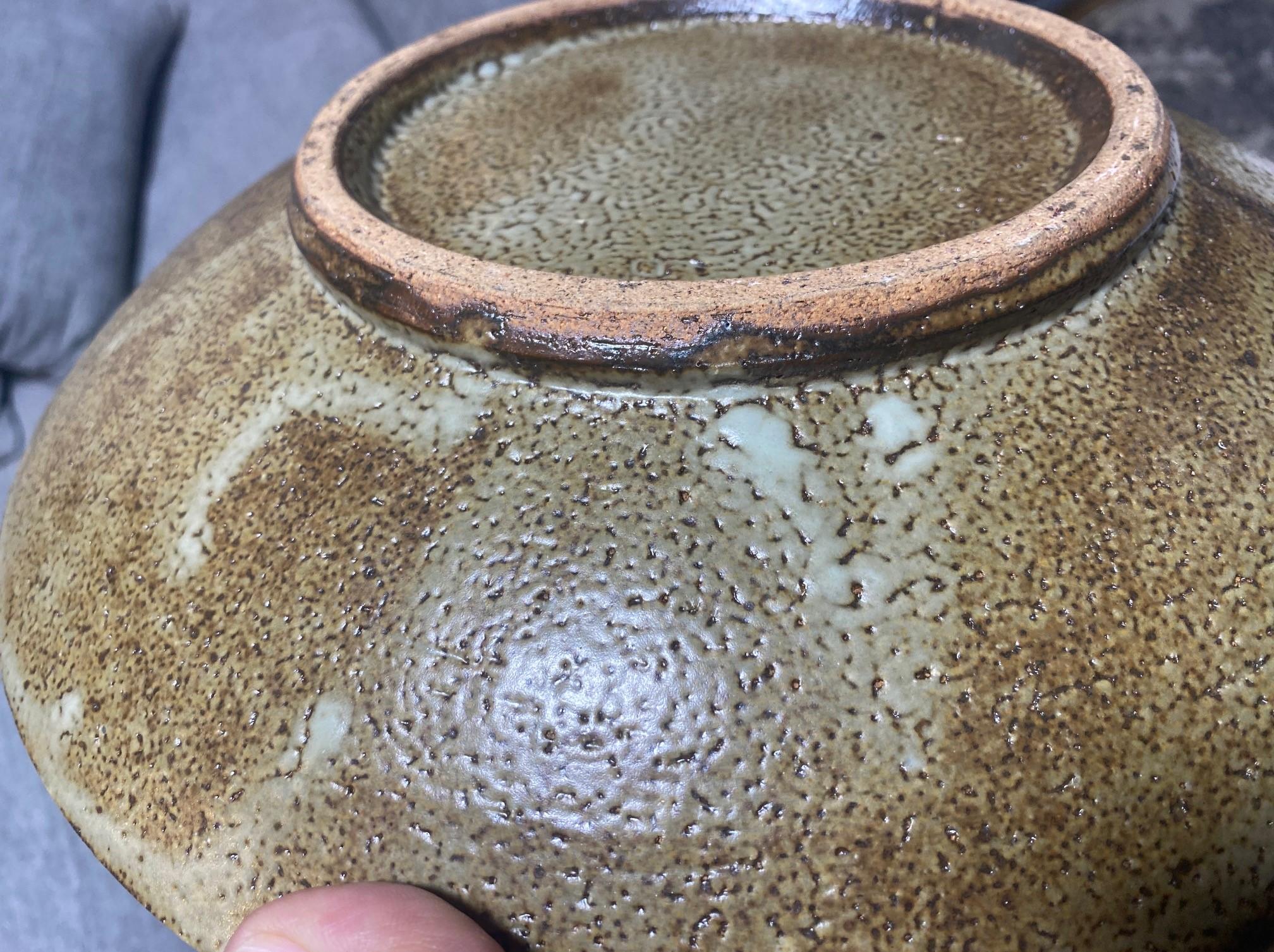 Tatsuzo Shimaoka firma il piatto ciotola in ceramica Mashiko con foglia di banano Mingei giapponese in vendita 12