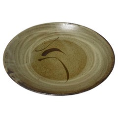 Bol en poterie Mashiko signé Tatsuzo Shimaoka, japonais Mingei Banana Leaf
