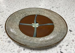 Tatsuzo Shimaoka Signed Japanese Mingei Rope Inlay Mashiko Pottery Bowl Plate