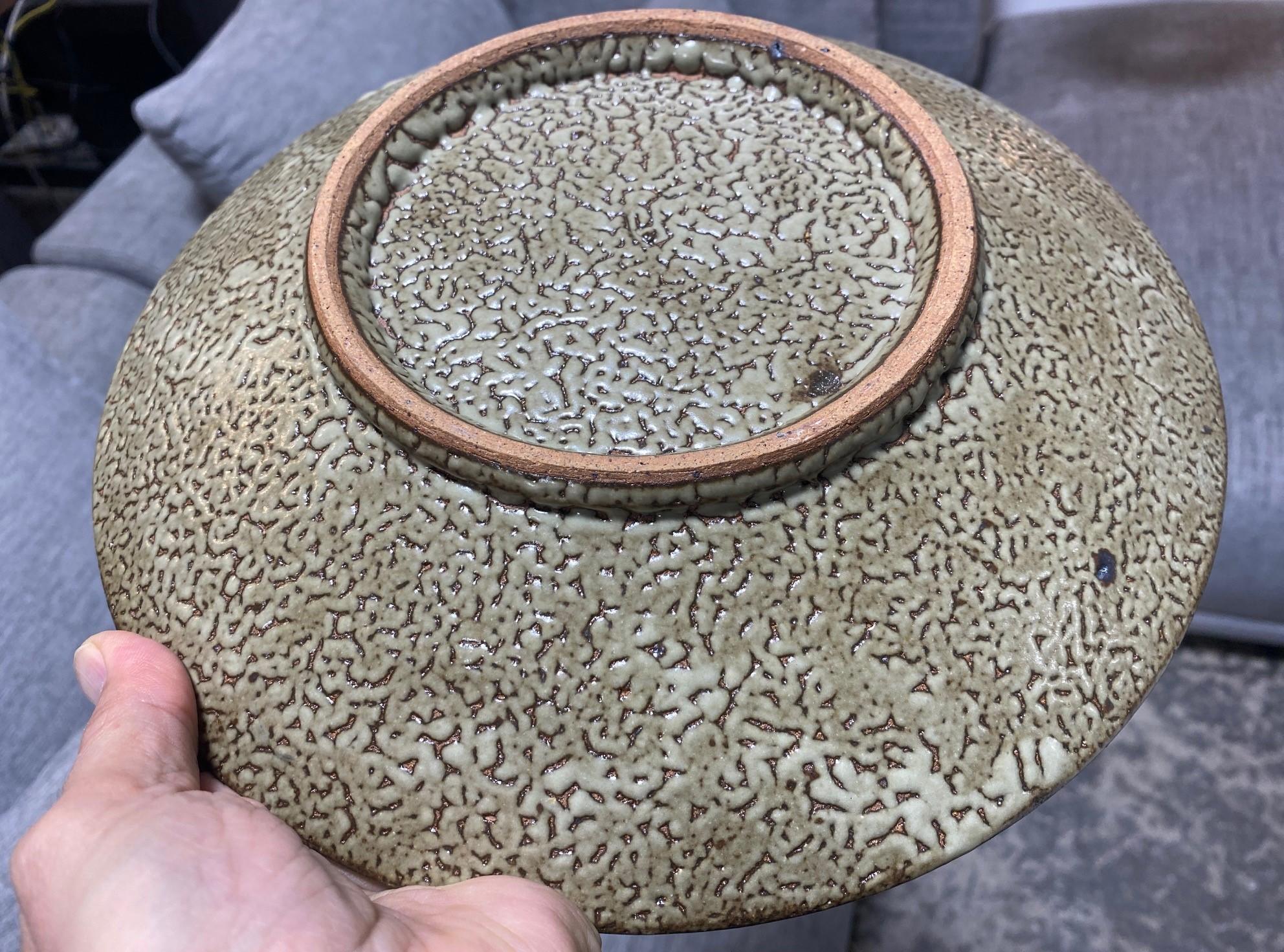 Tatsuzo Shimaoka Signed Japanese Mingei Rope Inlay Mashiko Pottery Plate Charger For Sale 8