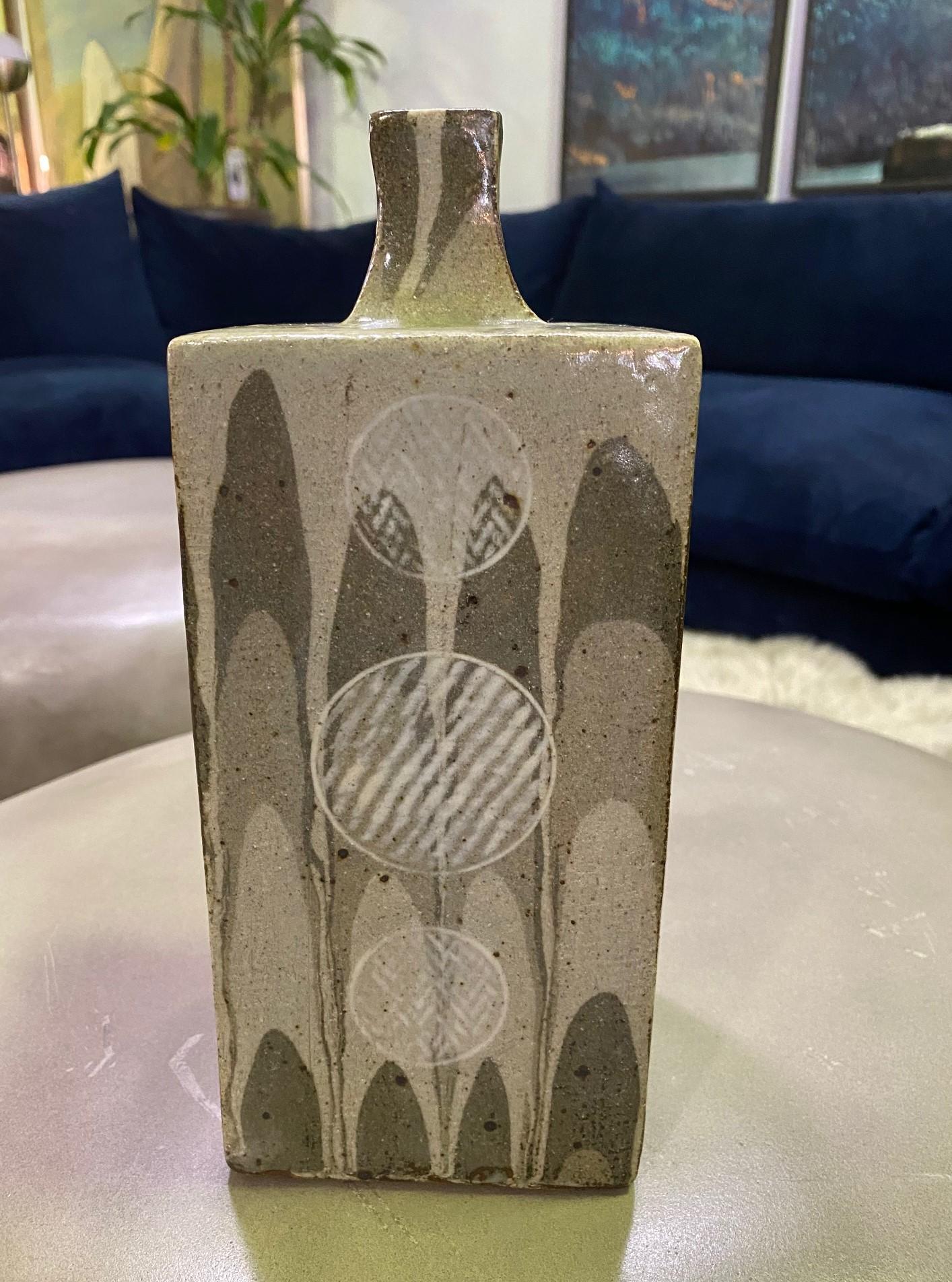 Earthenware Tatsuzo Shimaoka Signed Monumental Japanese Drip Glazed Pottery Ceramic Vase