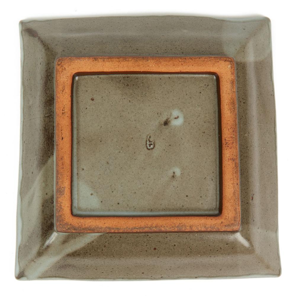 Assiette carrée en grès de l'atelier de Tatsuzo Shimaoka, 20ème siècle en vente 1