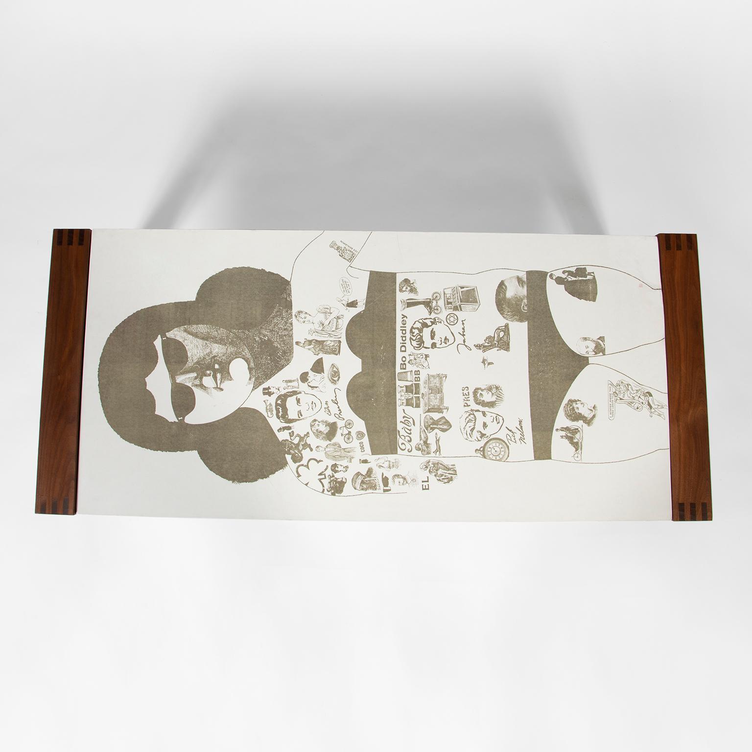 Hand-Crafted Tattoo Lady Table by DANAD Design 'Peter Blake' For Sale