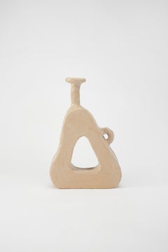 Jarrón Unqiue de Cerámica Beige Liso con Abertura Redonda en el Cuerpo by Willem Van Hooff