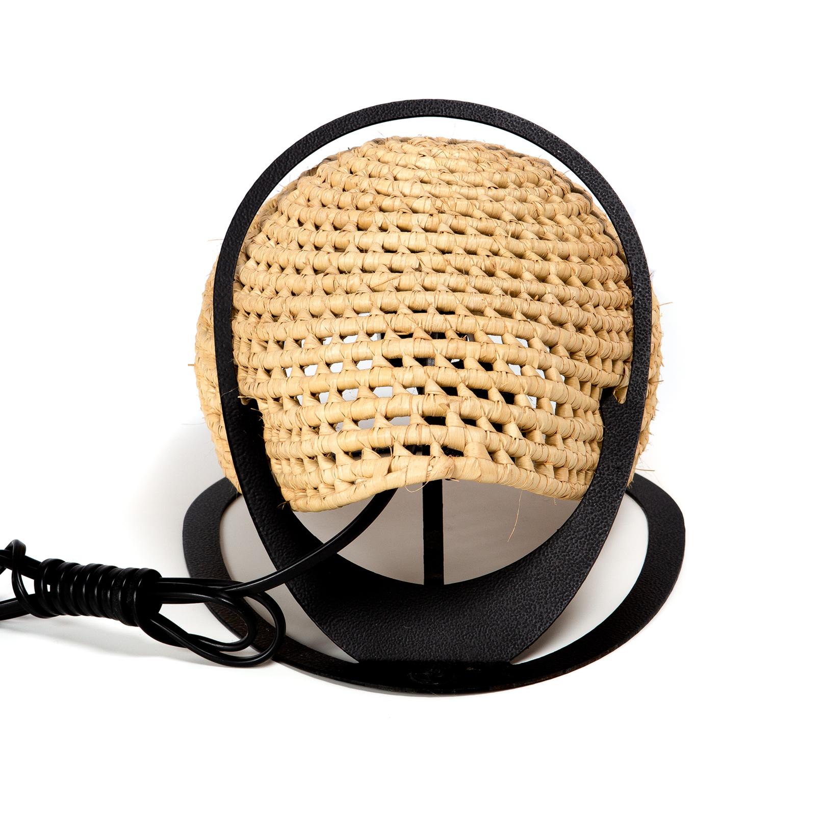 Hand-Crafted Tatupeba Table Lamp in Natural Palm Fiber 'Medium'  - EU plug typ C For Sale