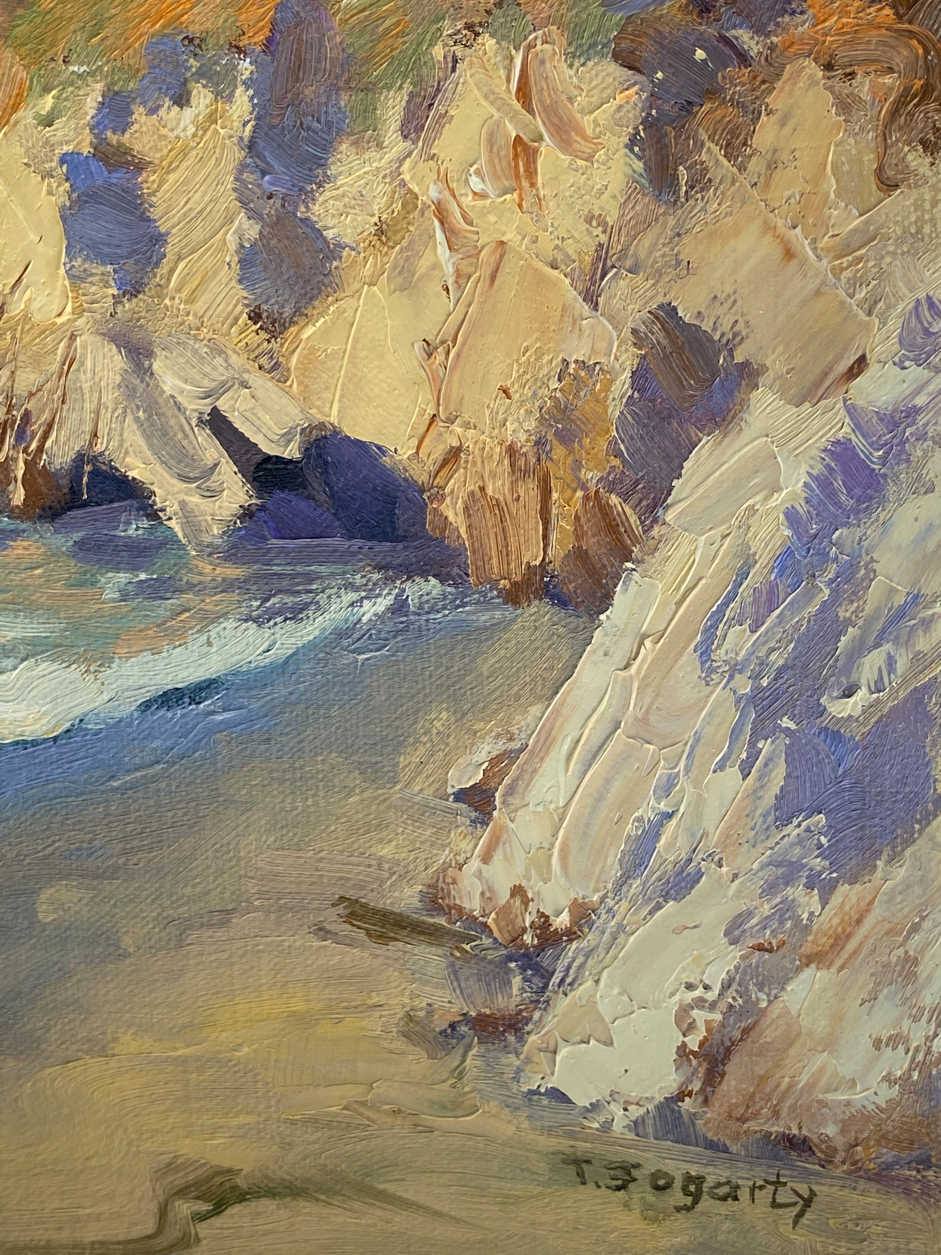 Scogliere e onde lungo la costa della California, Pittura, Olio su tela 1