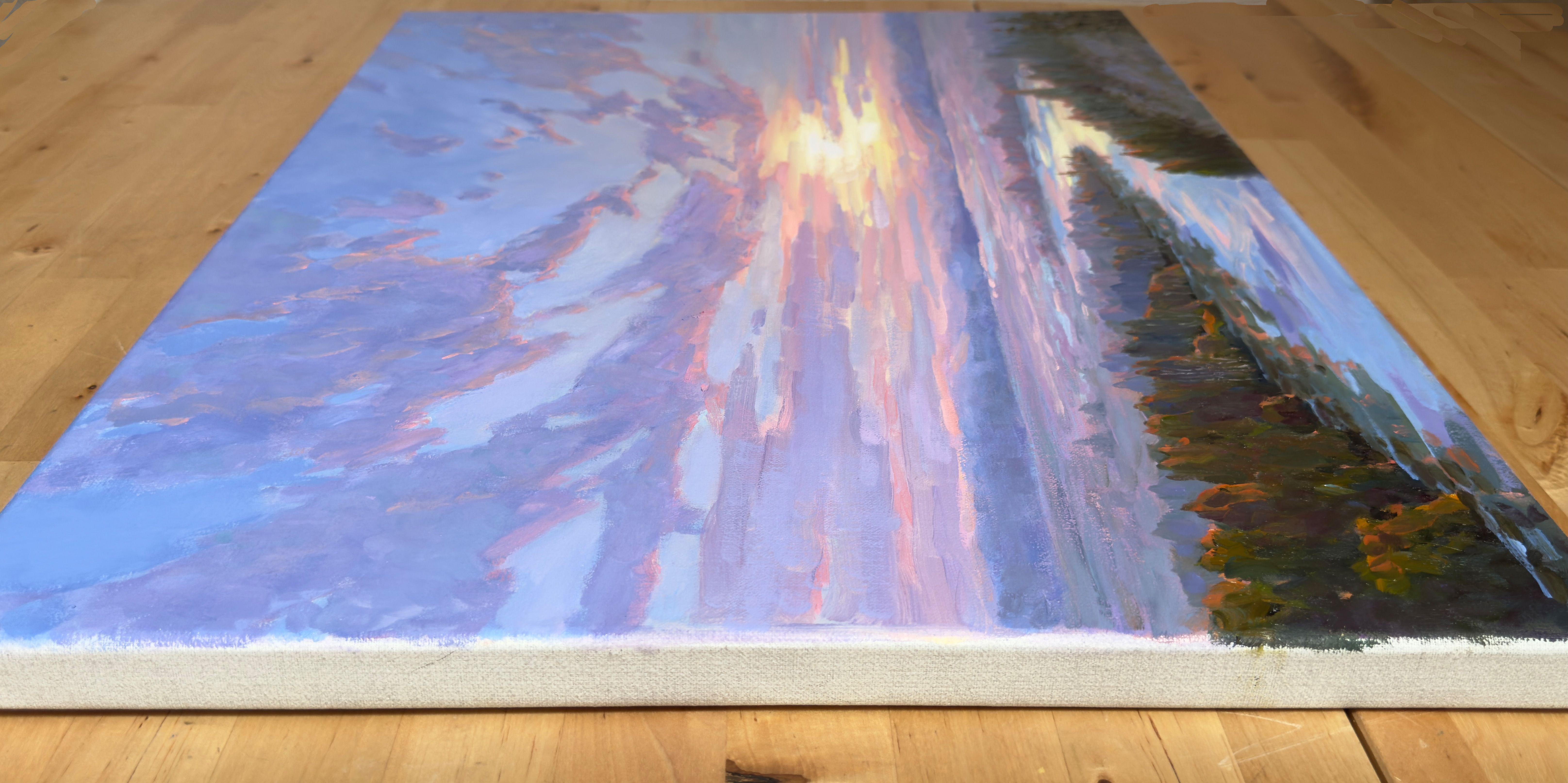Danza delle nuvole Riflessi al tramonto, Pittura, Olio su tela - Painting Impressionismo di Tatyana Fogarty