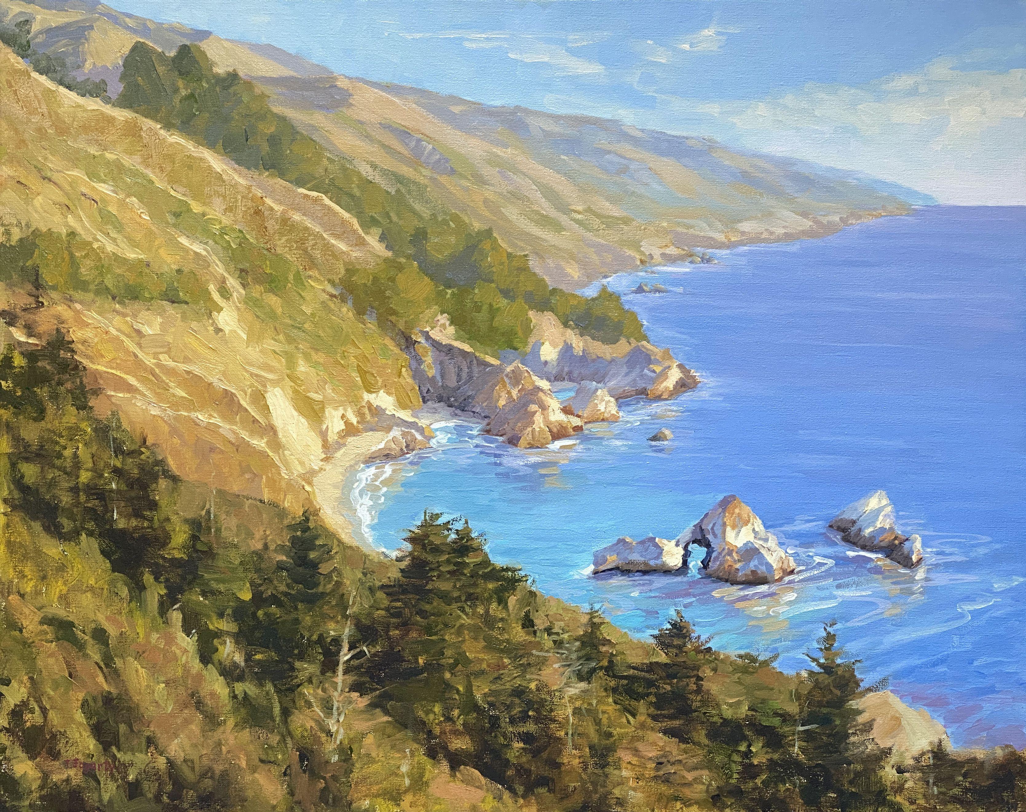 One State R&b Painting Tatyana Fogarty - Golden State Coast, Painting, Oil on Canvas For Sale ...
