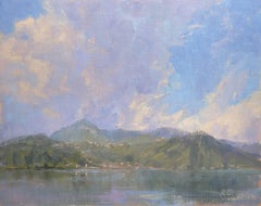 Lake Como View, Painting, Oil on Canvas