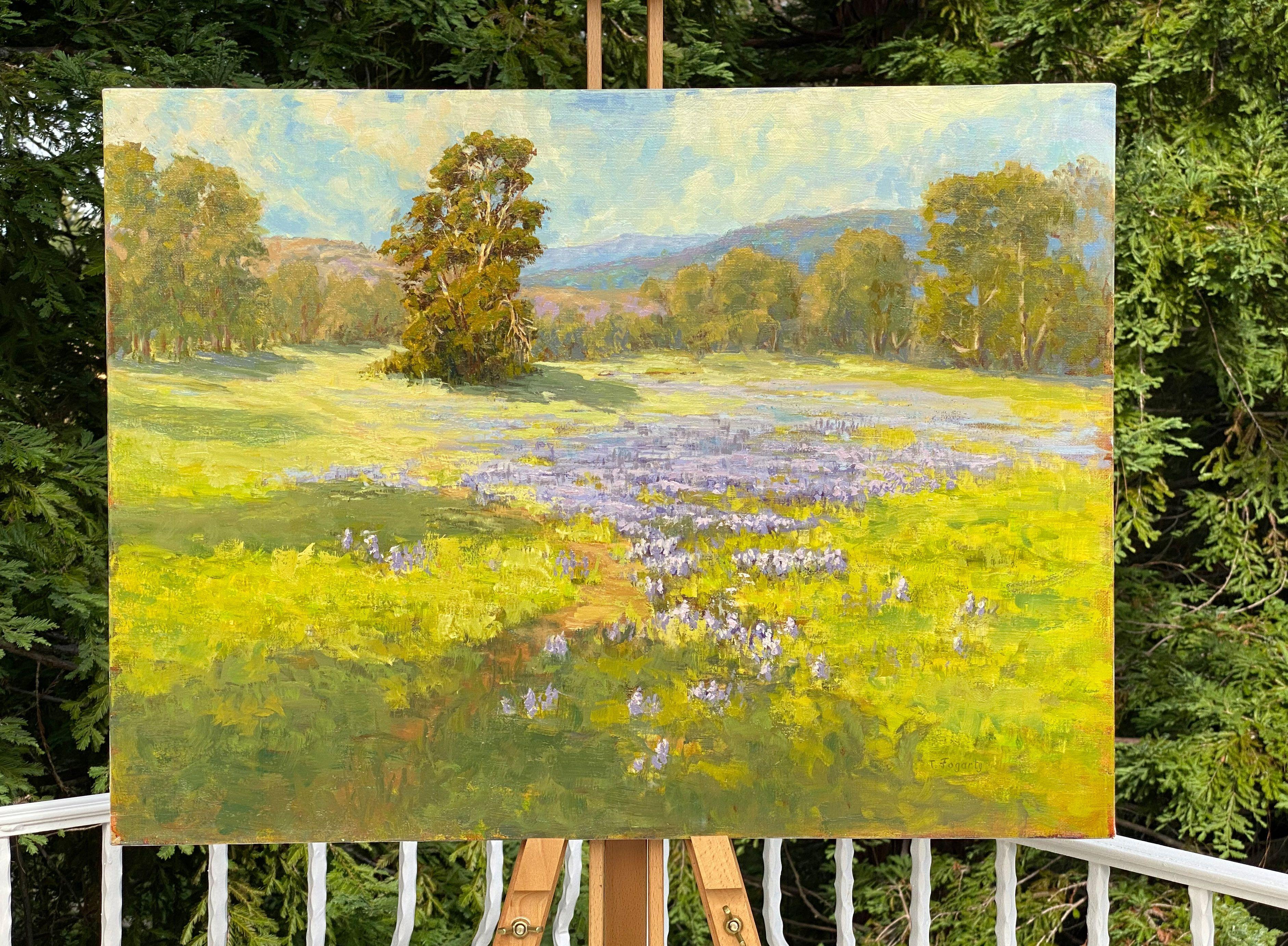 Lupine Meadow Spring Landscape, Painting, Oil on Canvas 1