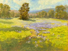 Lupine Meadow Spring Landscape, Painting, Oil on Canvas
