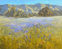 Lupine Mosaic Landscape, Painting, Oil on Canvas