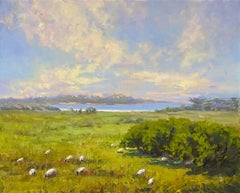 Mission Ranch Pasture With a View, Painting, Oil on Canvas