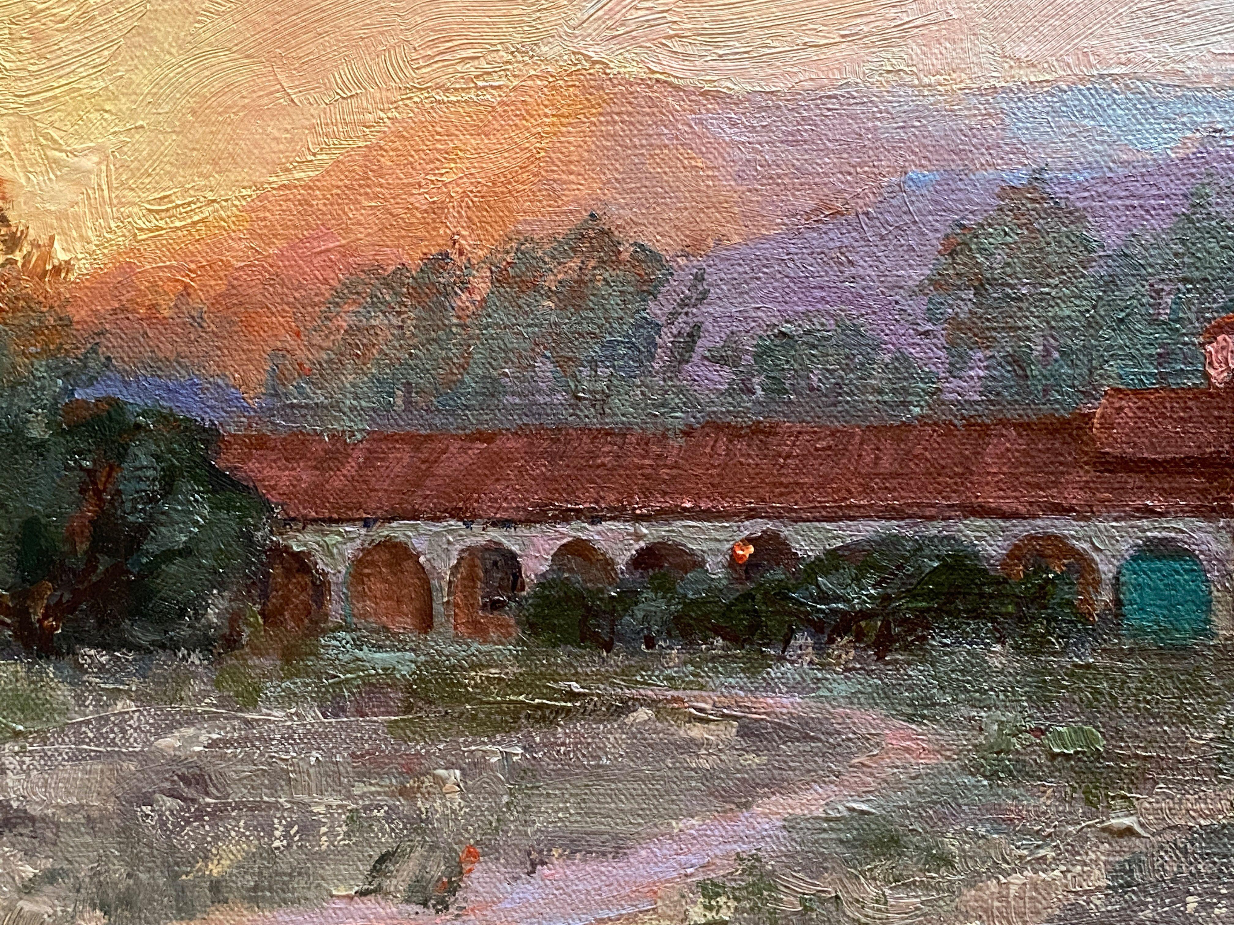 Mission Road Sunset, Painting, Oil on Canvas 1