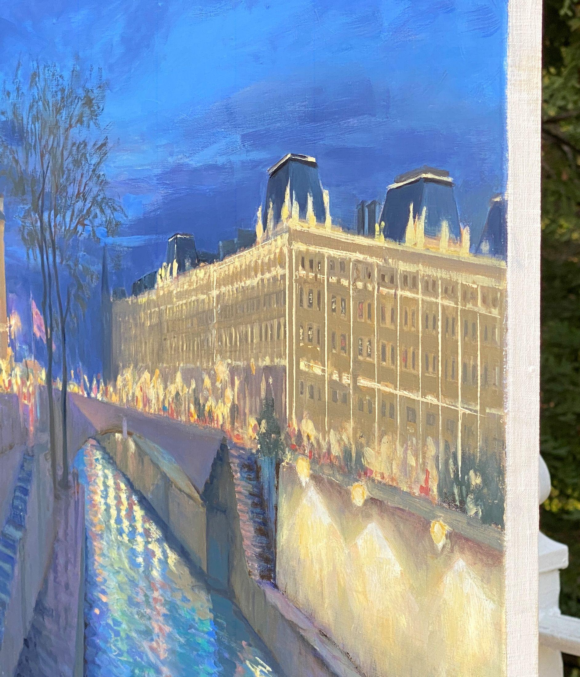 Night In the City of Light. Paris., Painting, Oil on Canvas 2