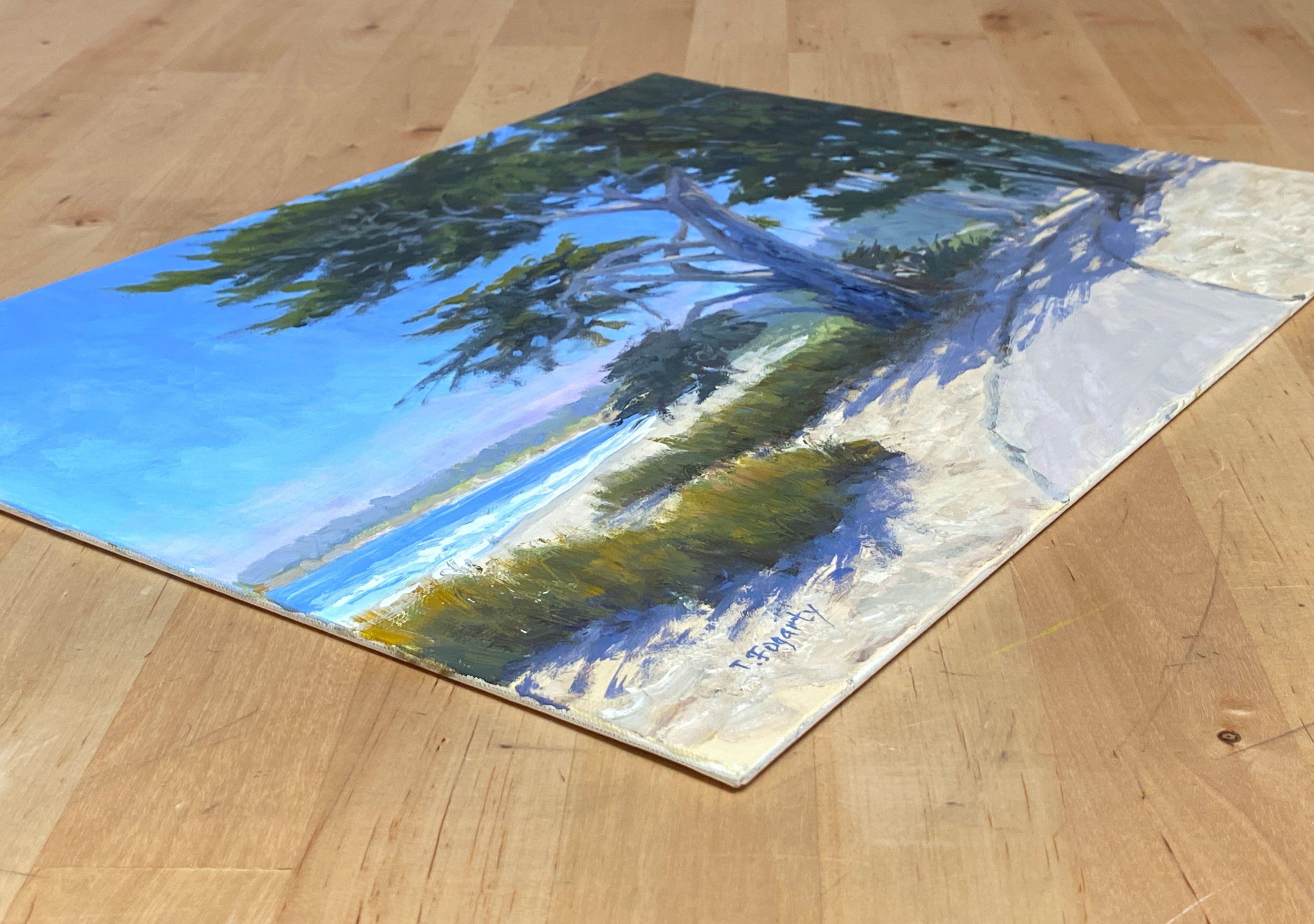 Scolpito dai venti a Carmel, Pittura, Olio su tela - Painting Impressionismo di Tatyana Fogarty