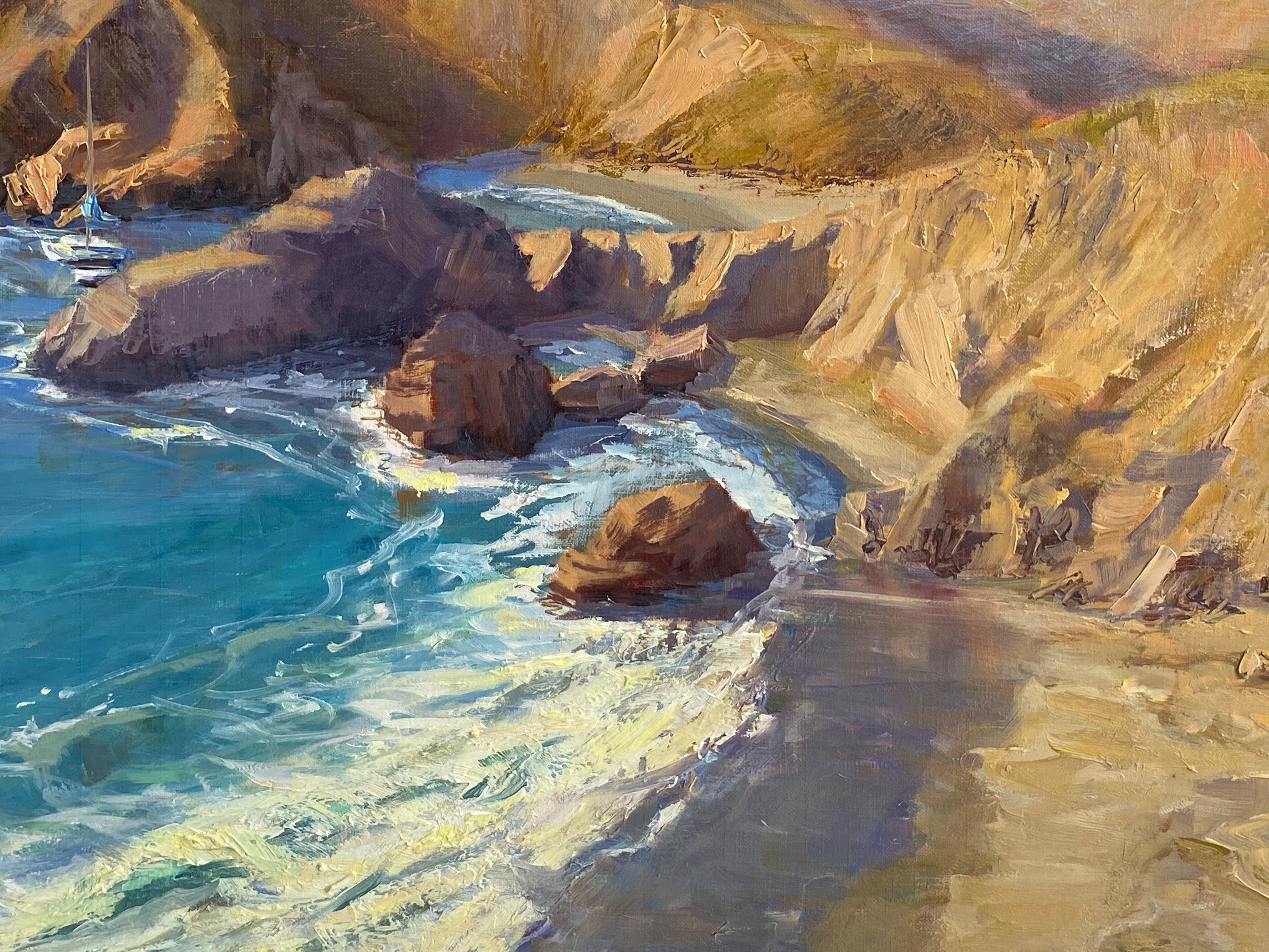 Santa Catalina Island in Southern California offers great camping, hiking, horseback riding, mountain biking and jeep eco-tours in a protected wilderness. I discovered that it also offers an incredible setting for painting, reflecting the