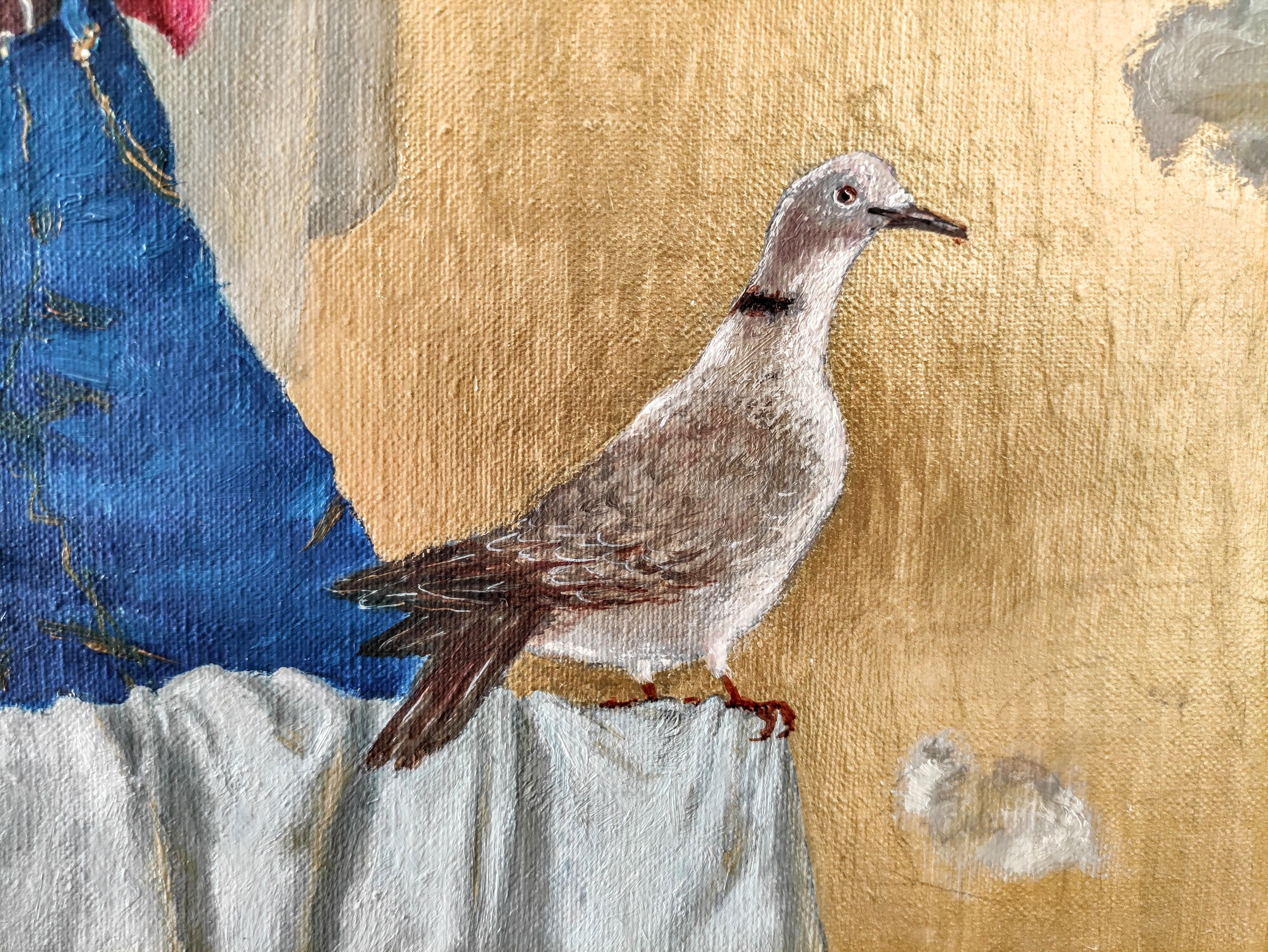 Duetto con violoncellista. 2016. Olio su tela, 64 x 70 cm in vendita 4