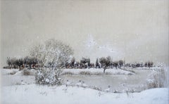 gulls in the snow. 1994. Leinwand, Öl, 70x112 cm