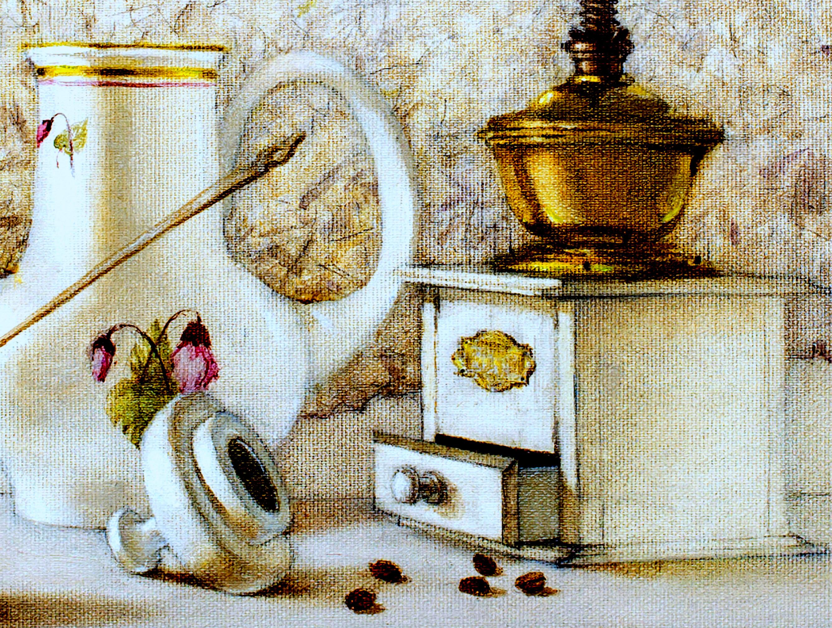 Still Life with Coffee-Beans. 2011. Oil on linen, 45X50 cm - Romantic Painting by Tatyana Palchuk
