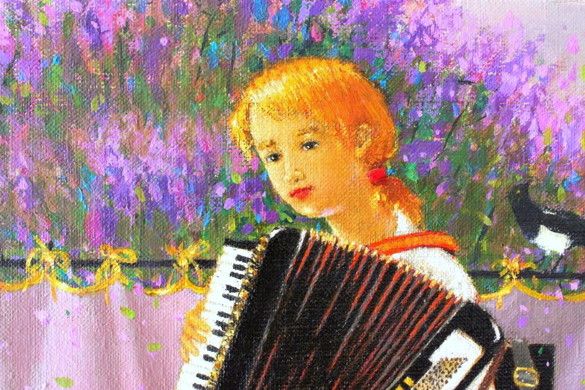 Violet Melody (Accordion time). 2014. Oil on canvas, 50x60 cm  - Painting by Tatyana Palchuk