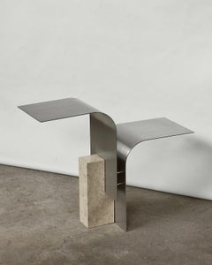 Tau 2.0 Coffee Table in Raw Aluminum & GIallo d’Istria Marble by D´ARK Atelier