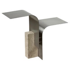 Tau 2.0 Coffee Table in Raw Aluminum & GIallo d’Istria Marble by D´ARK Atelier