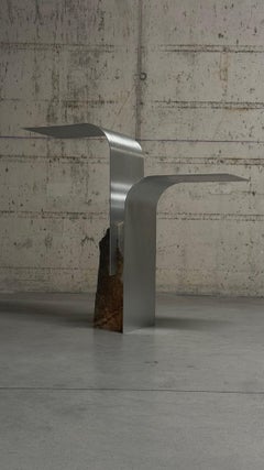 Tau Coffee Table in Raw Aluminum & Aurisina Marble by D´ARK Atelier