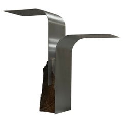 Tau Coffee Table in Raw Aluminum & Aurisina Marble by D´ARK Atelier