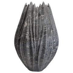 Tau Extra Large Grey Vase by Zaha Hadid in Bardiglio Nuvolato Marble