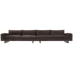 Tau Sofa in Brown Nabuk Leather by Emanuel Gargano