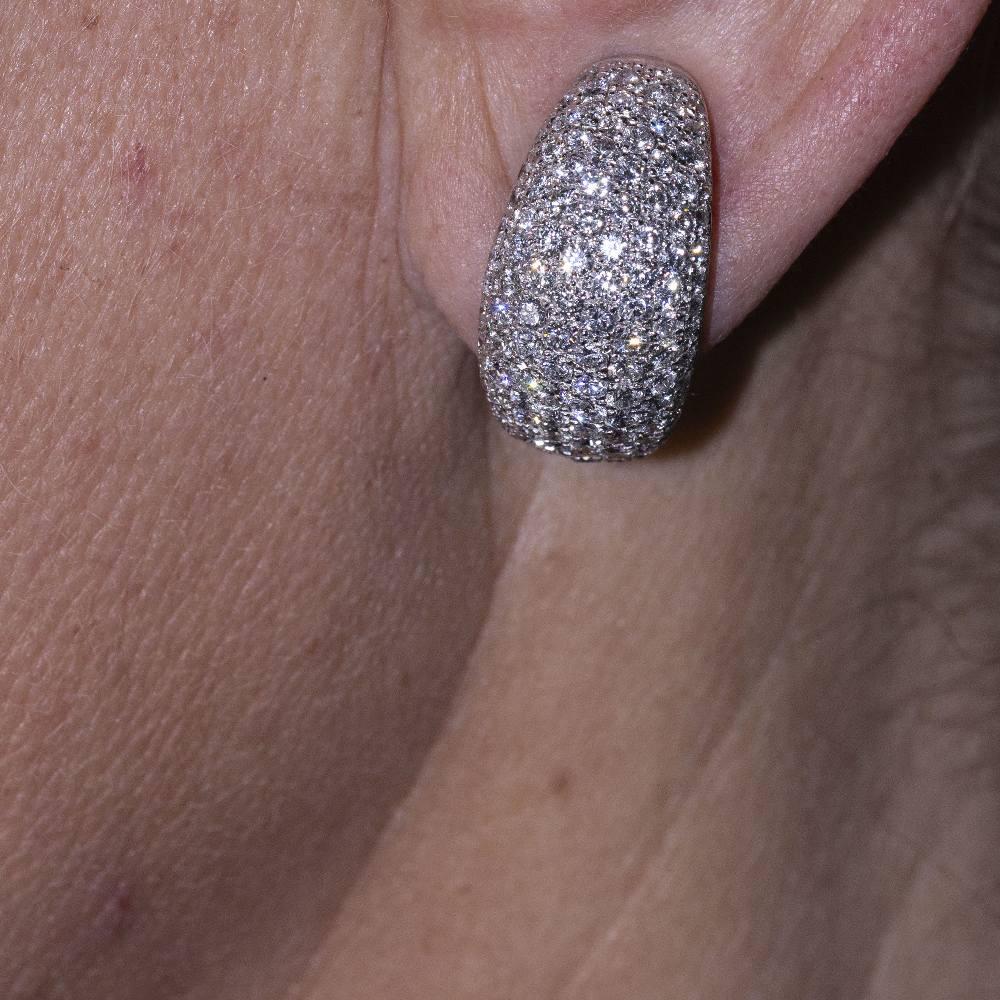 Women's TAUBE Earrings with Diamond pave in White Gold For Sale