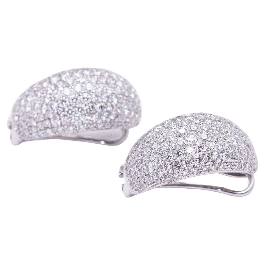 TAUBE Earrings with Diamond pave in White Gold For Sale