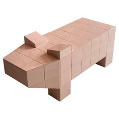 Taula Porca, Pink Pig-Shaped Coffee Table by Bussoga, Hand-Cut Ceramic, 2024