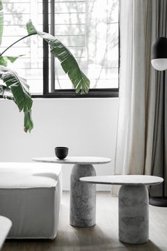 Taula White Marble Large Side Table