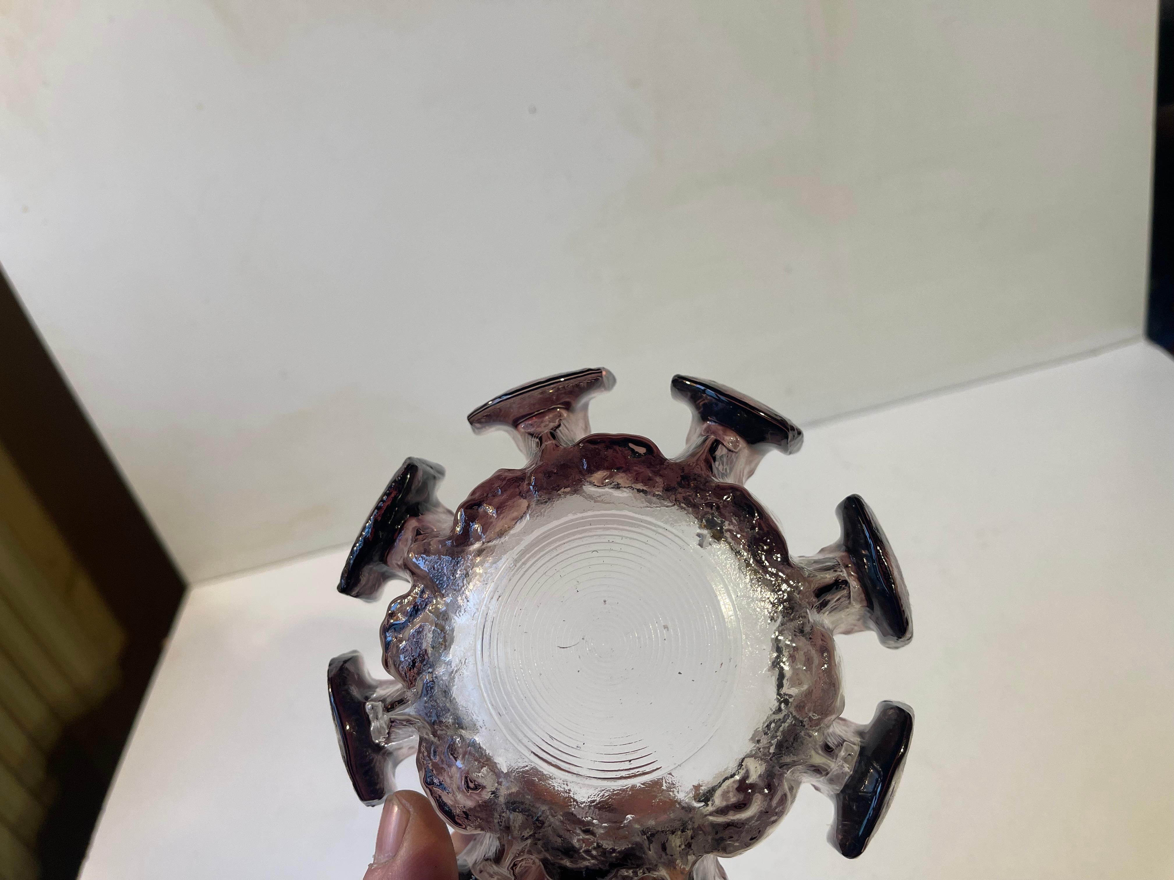 Tauno Wirkkala Brutalist Glass Bowl for Humppila Finland, 1970s In Good Condition In Esbjerg, DK
