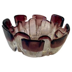 Tauno Wirkkala Brutalist Glass Bowl for Humppila Finland, 1970s
