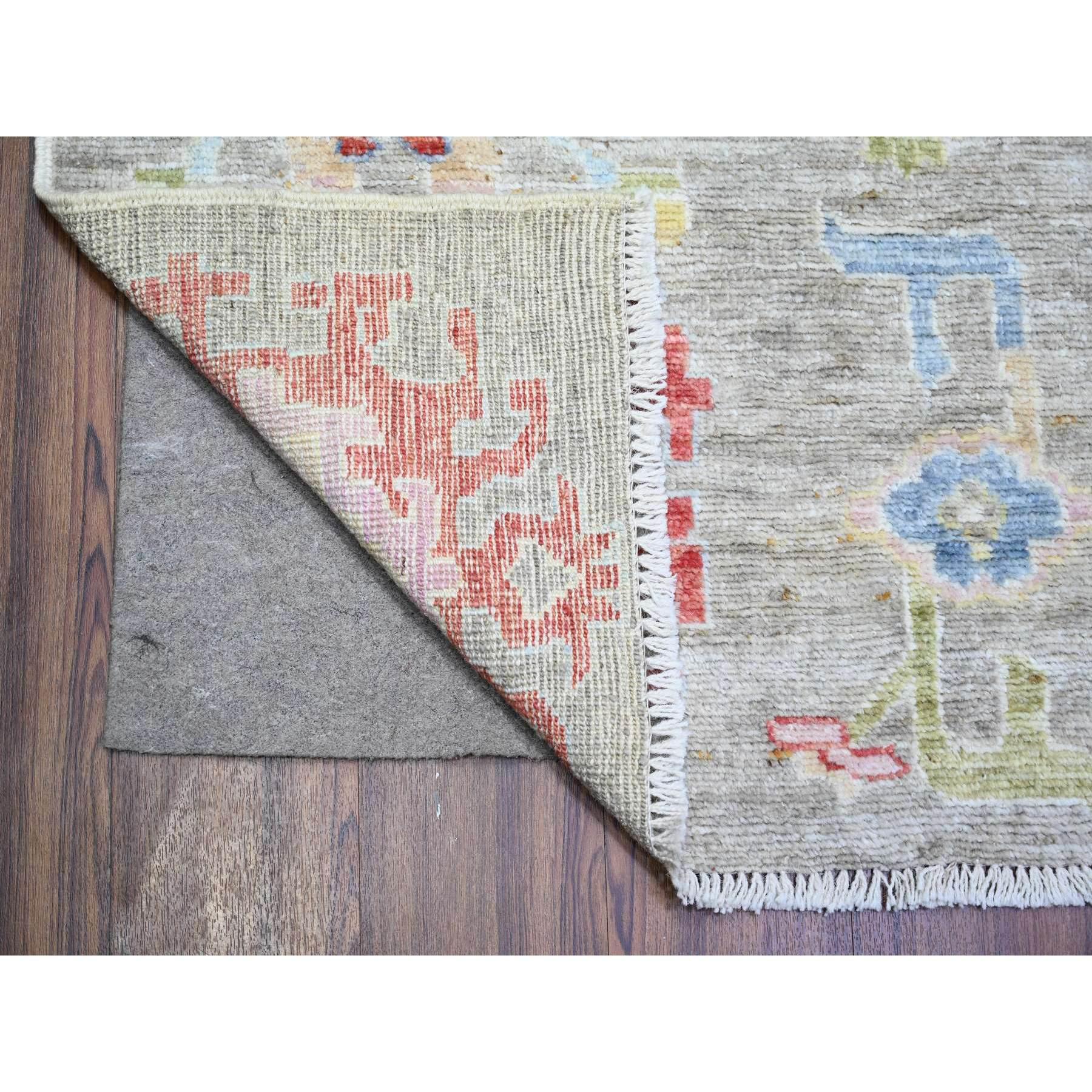Taupe Afghan Angora Oushak weiche Wolle handgeknüpft Orientteppich 8'1
