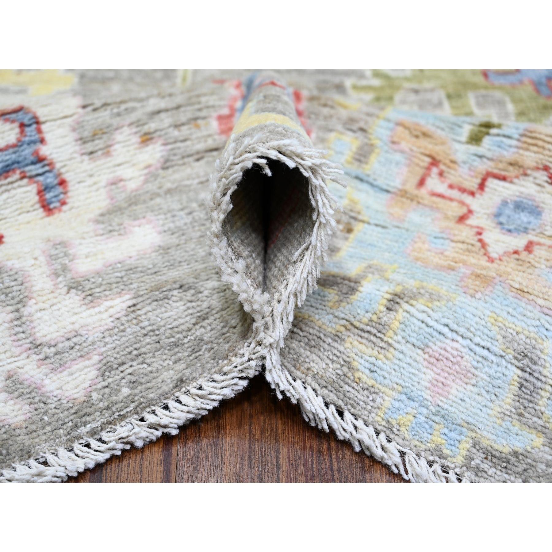 Taupe Afghan Angora Oushak weiche Wolle handgeknüpft Orientteppich 8'1