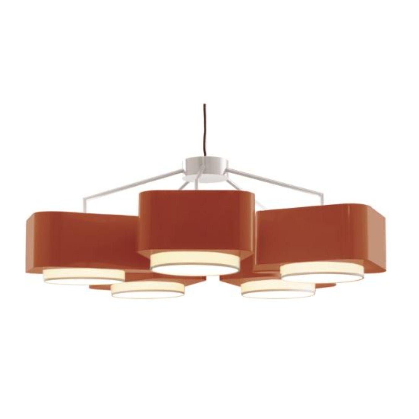 Taupe and Copper Carousel Suspension Lamp by Dooq For Sale 3