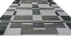 Taupe and Grey Contemporary Indian Area Rug