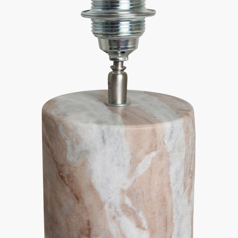 Olandese Coppia di lampade in marmo a forma di cilindro color taupe e bianco, Paesi Bassi, Contemporaneo in vendita