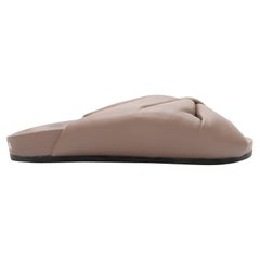 Taupe Balenciaga Puffy Knotted Slide Sandals Taglia 36