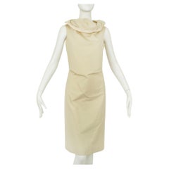 Taupe Calvin Klein Minimalist Cowl Neck Sack Dress, Orig Tags– XS -S/IT 40, 2012