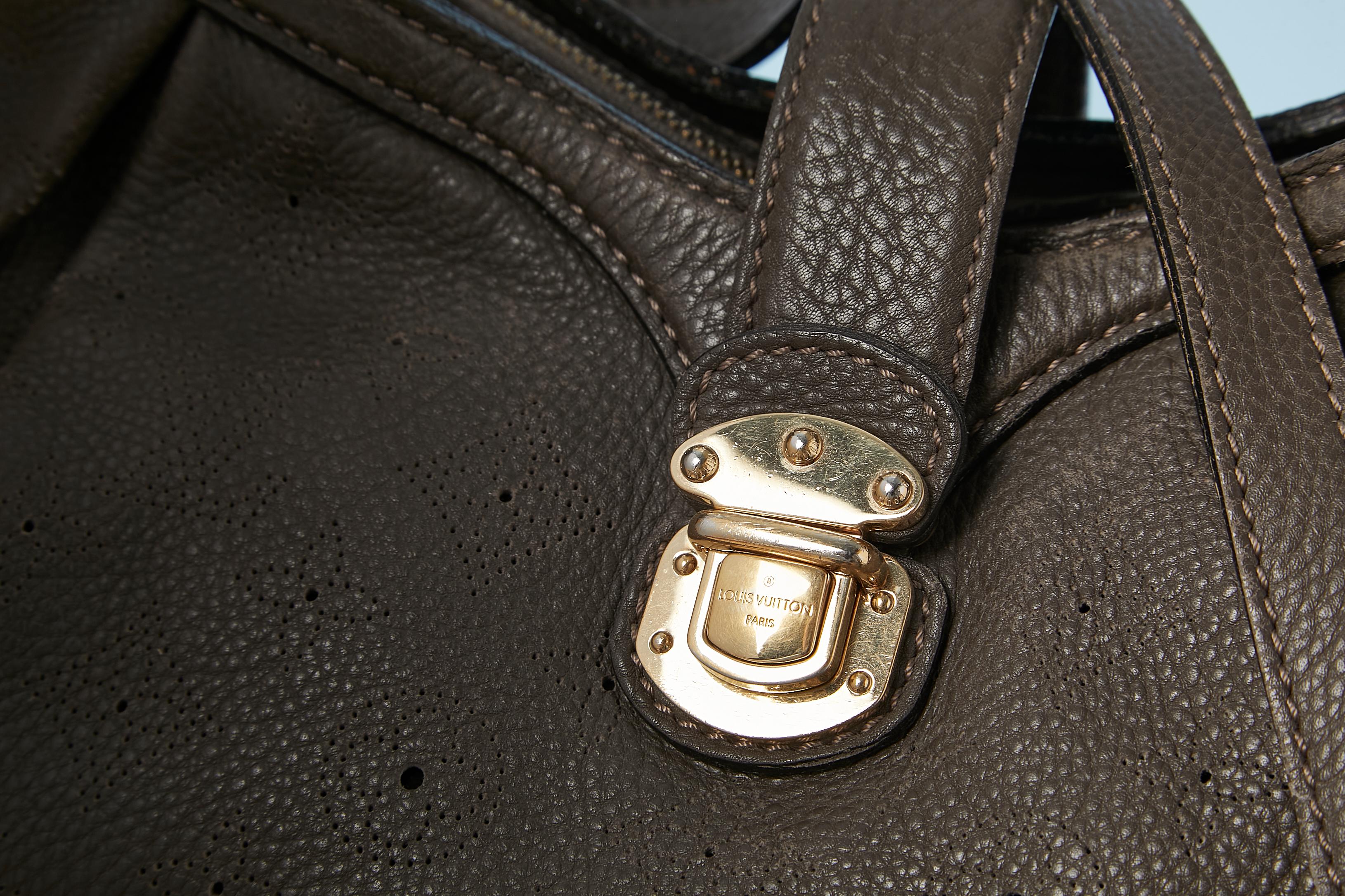 Black Taupe color monogram perforated crossbody bag with branded studs Louis Vuitton  For Sale