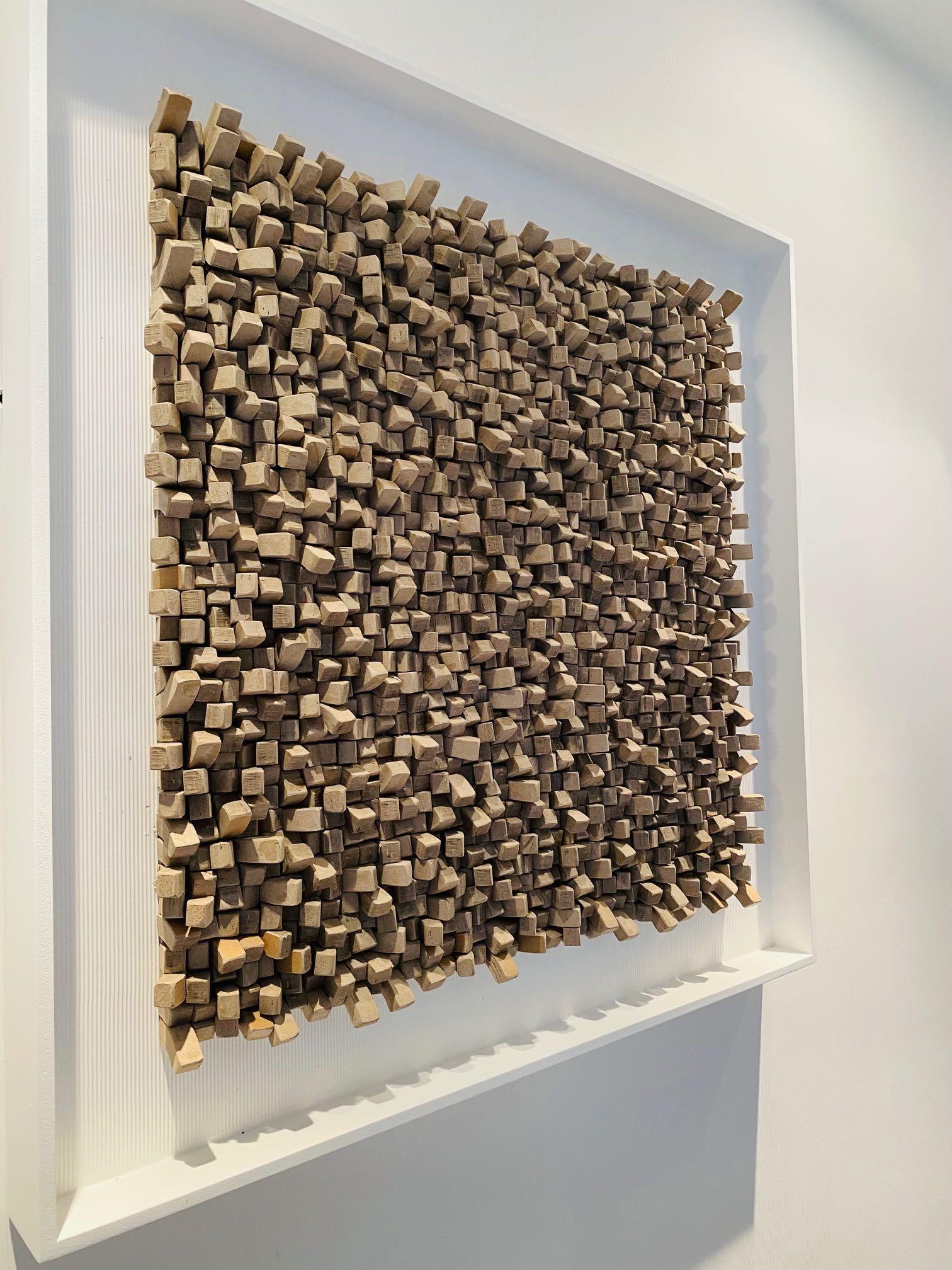 Belgian Taupe Color Paper Wall Sculpture By Guy Leclef
